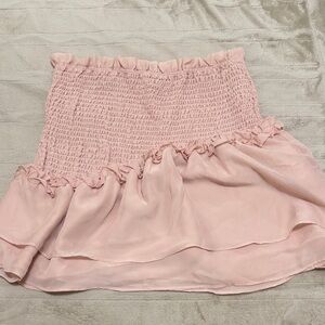 Chic Pink Ruffled Mini Skirt